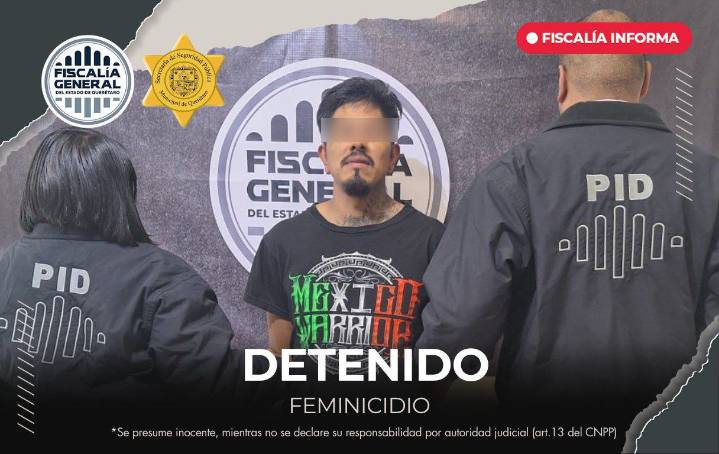 Fiscalía esclarece feminicidio y detiene al probable autor en Colinas de Santa Cruz