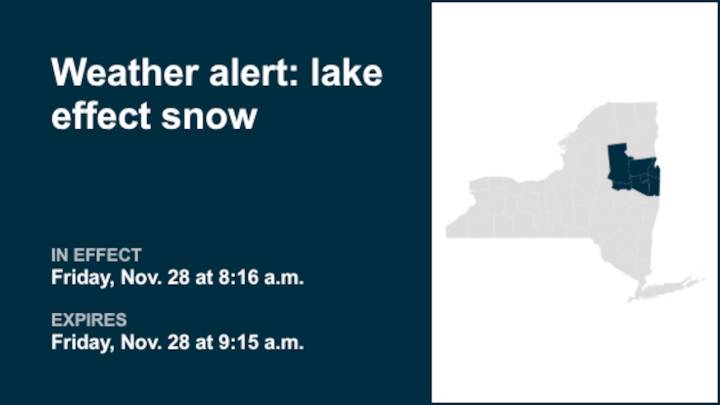 NY weather: Prepare for lake effect snow in part of New York Friday morning