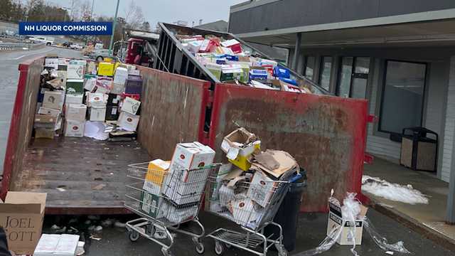 Video: Nearly 10k bottles of alcohol at New Hampshire store after sprinkler malfunction