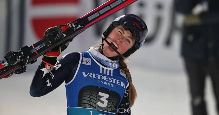 US ski star Shiffrin dominates 1st World Cup slalom of Olympic season for career win 102