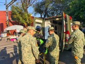 Movilización policial termina en accidente de escolta Sedena en la Benito Juárez