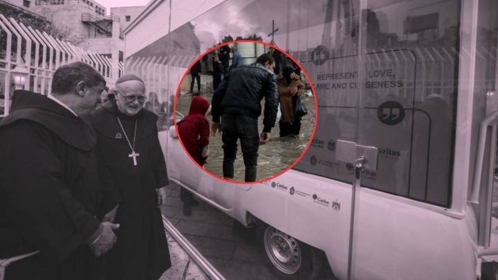 De símbolo religioso a salvavidas: así luce el papamóvil tras convertirse en clínica para los niños de Gaza