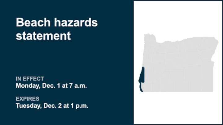 Beach hazards statement in place for South Central Oregon Coast and Curry County Coast for Monday and Tuesday