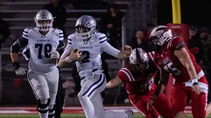 See our best photos of Bloomington South vs New Palestine football semi