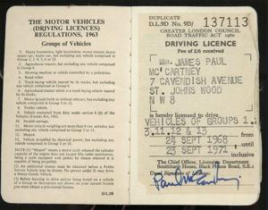 Someone bought Paul McCartney’s driver’s license for over $20,000