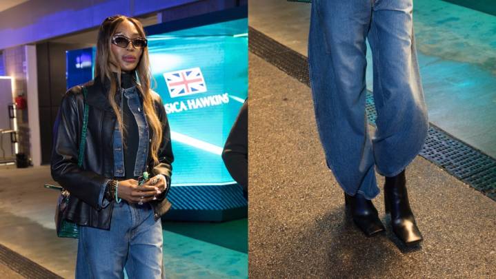 Naomi Campbell's Square-toe Boots Make a Splash at the F1 Grand Prix