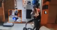 ¡Los enfrentó! Dueña de tienda agarra a ‘palazos’ a delincuentes que intentaron asaltar su negocio en Tumbes Uno de los rateros no pudo prender su moto y fue cuando la dueña lo golpeó por la espalda.