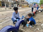Veolia llevó Ecotienda sostenible y gran jornada de limpieza a la Ciudadela 2000