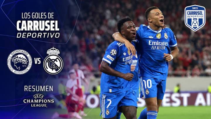 Un póker de Mbappé da la victoria al Real Madrid ante Olympiacos