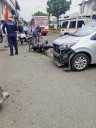 Colisión de carro y moto en la avenida Venezuela de San Antonio