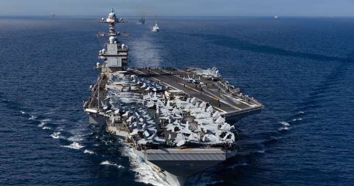 The USS Gerald R. Ford aircraft carrier is in the Caribbean. Here's its backstory