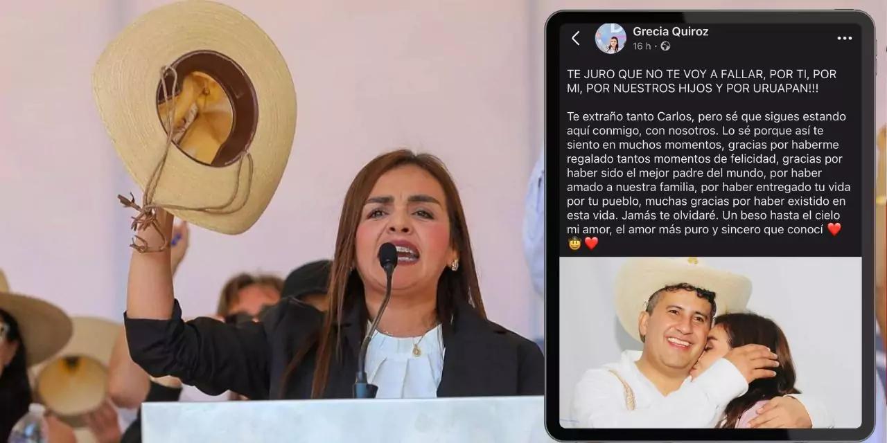 “No te voy a fallar”: Grecia Quiroz promete continuar el legado de Carlos Manzo