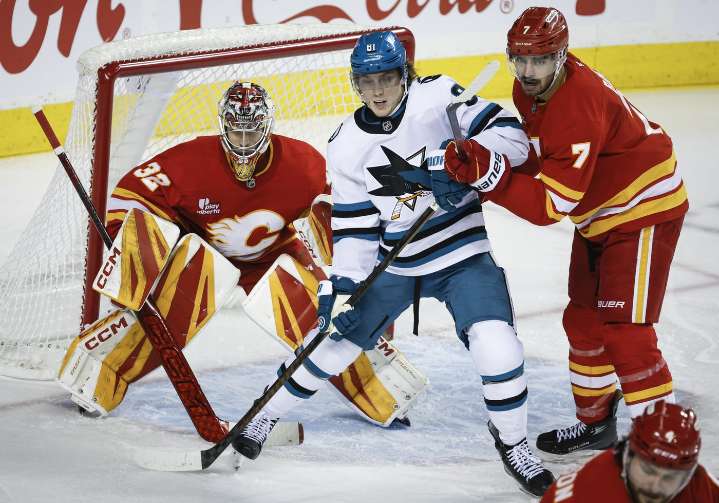 Wolf posts 16-save shutout, Calgary Flames blank San Jose Sharks 2