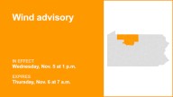 Wind advisory for Pa. Wilds for Wednesday and Thursday