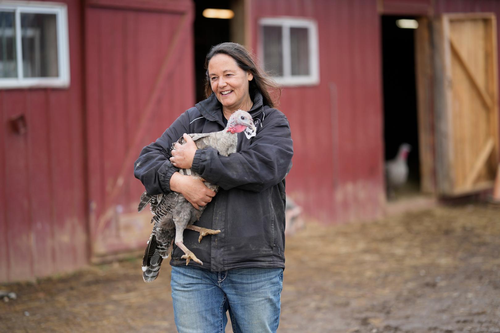 At The Gentle Barn, turkeys are for snuggling, not stuffing at Thanksgiving