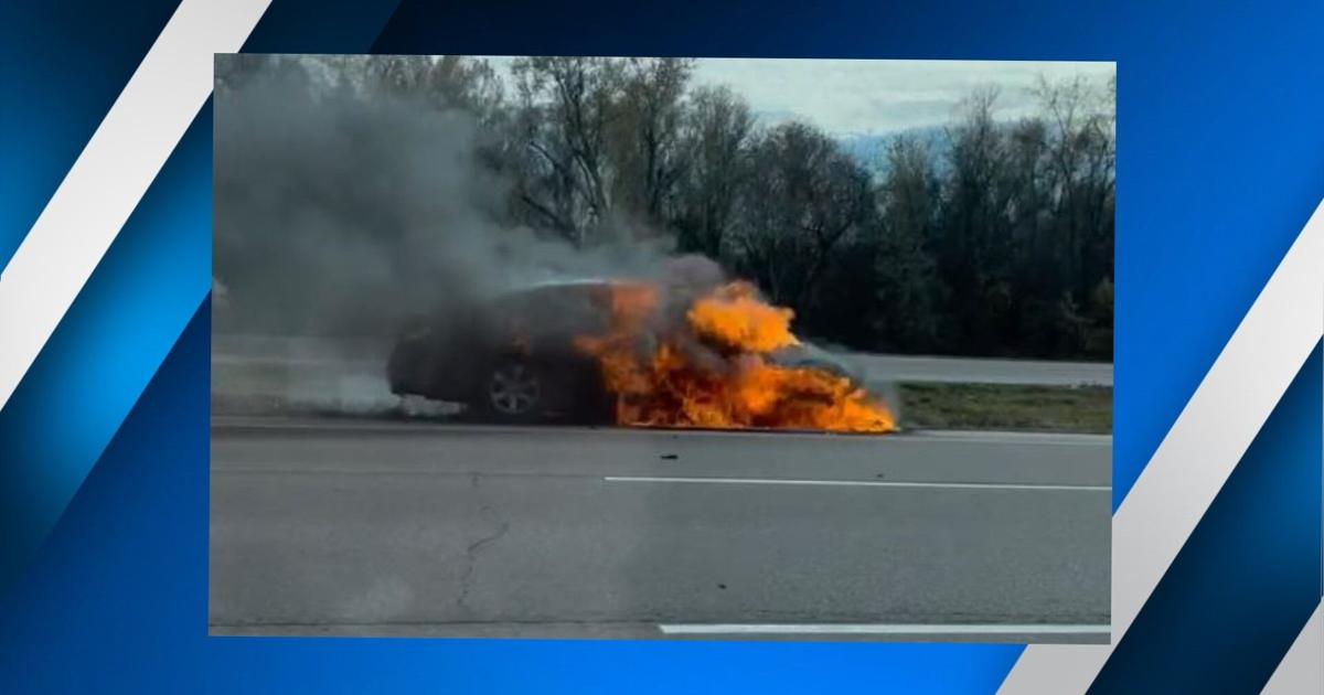 Fire engulfs vehicle near Carbondale