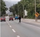 Persona protagoniza incidentes lanzándose hacia vehículos en Avenida Copayapu