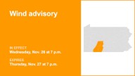 Wind advisory in place for Clearfield County until Thursday evening