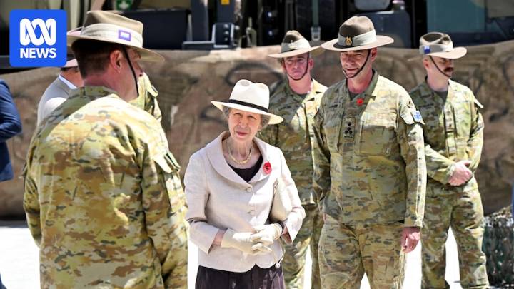 Princess Anne visits Gallipoli Barracks in Brisbane on Remembrance Day as Australian tour ends