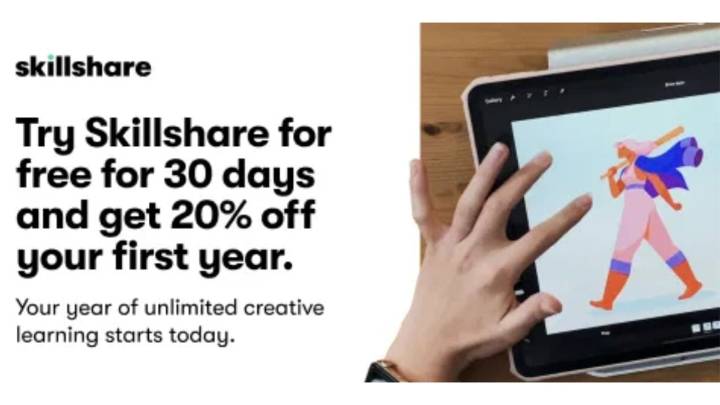 Skillshare Brings Creative Courses Into Black Friday, One Month Free Trial and 20% Off the First Year Subscription