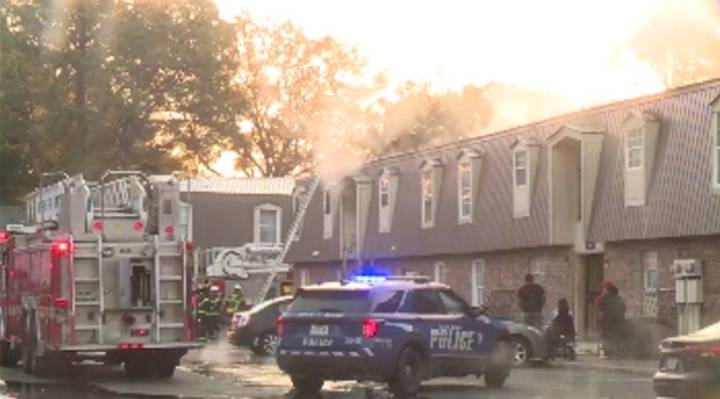 Firefighters battle blaze at Creekside Meadows apartments