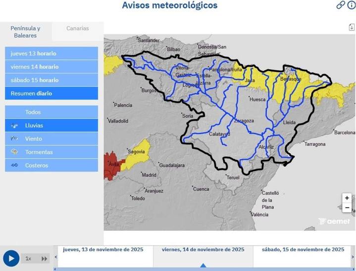 La CHE advierte: riesgo de crecidas súbitas en el Pirineo por lluvias intensas