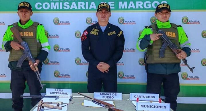 Policía halla armas y municiones en vivienda abandonada en Huánuco