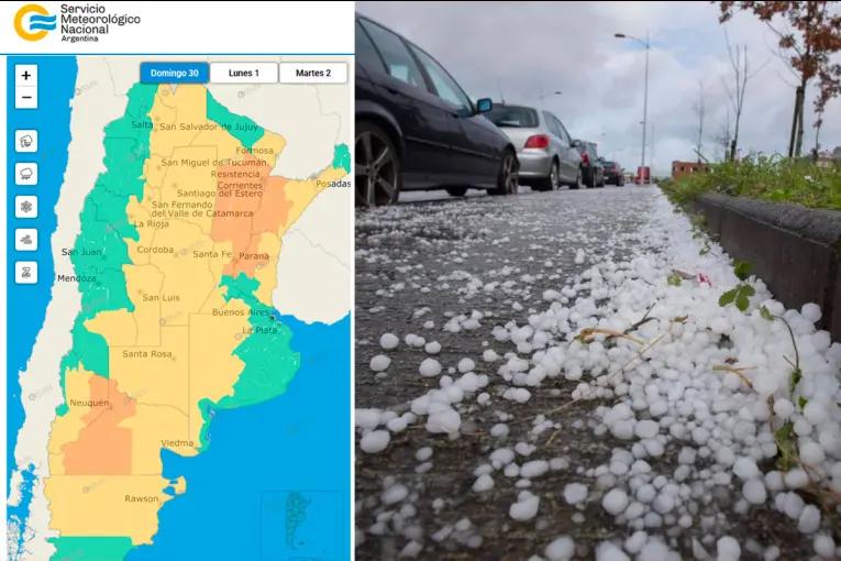 Rigen alertas por tormentas con granizo en gran parte del país: las provincias afectadas
