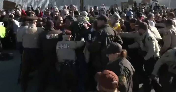 Officers hospitalized after clashes outside ICE facility