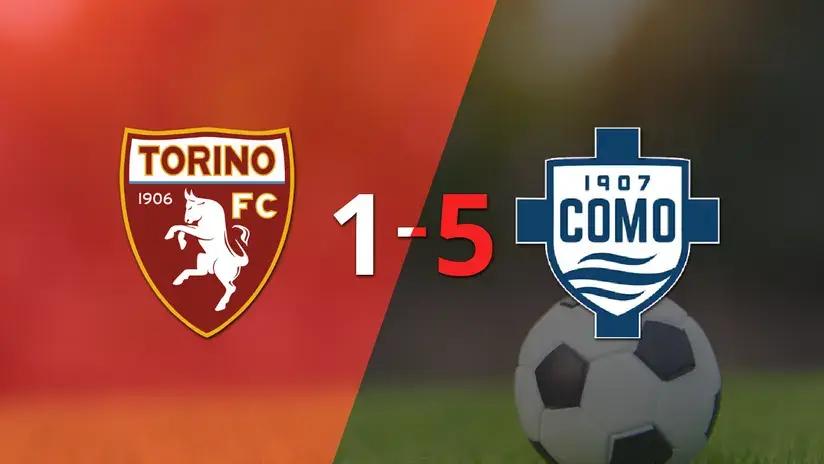 Serie A: Doblete de Jayden Addai en la goleada 5-1 de Como 1907 frente a Torino