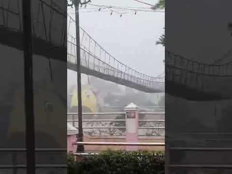 Typhoon Fung-Wong ROCKS Walking Bridge in Philippines #shorts