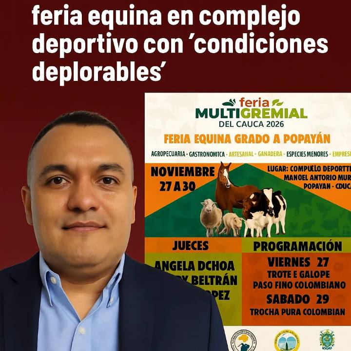 Concejal Lucio Jurado alerta sobre promoción de feria equina en Popayán en complejo deportivo con "condiciones deplorables"