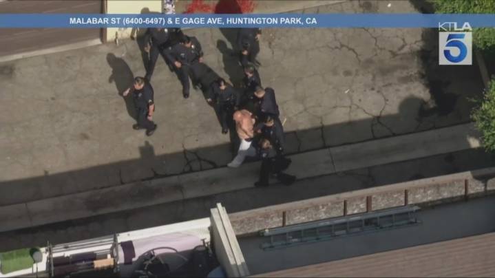 Driver arrested after pursuit ends in crash in Huntington Park