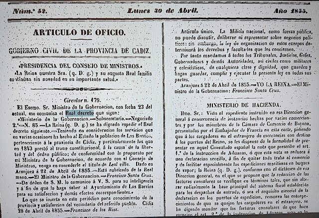 Aparece el documento que certifica por qué Los Barrios es “Leal Villa”