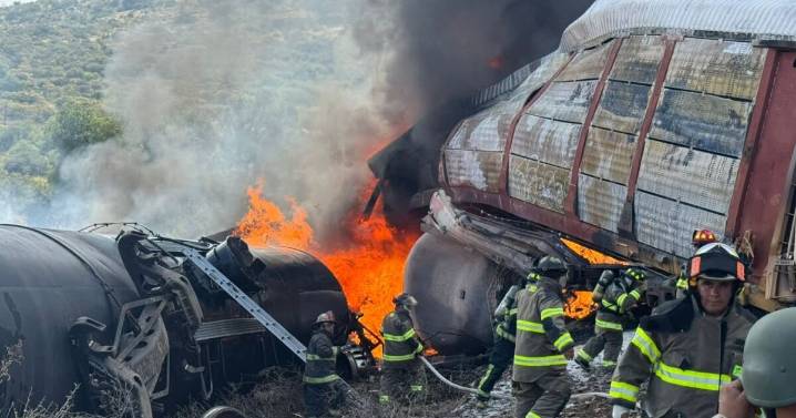 Tren de carga se descarrila y genera explosión en Tepatitlán, Hidalgo: ¿Cuál fue la causa?