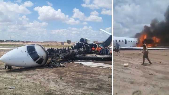 Jet privado se incendió tras un aterrizaje fallido: la aeronave que quedó completamente destruida llevaba ministros y funcionarios a bordo
