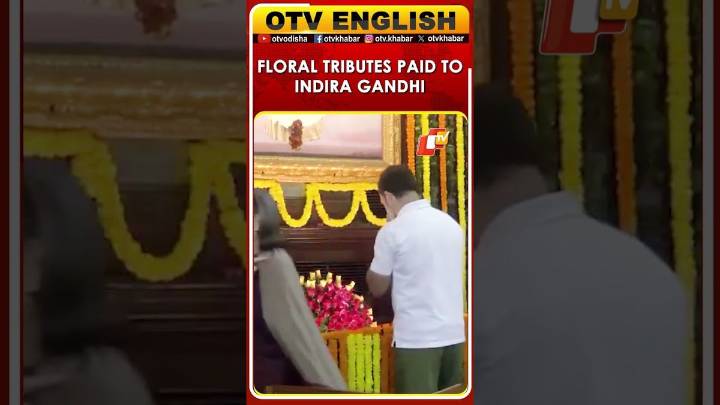 Floral Tributes Paid To Former PM Indira Gandhi On Her 108th Birth Anniversary In Delhi