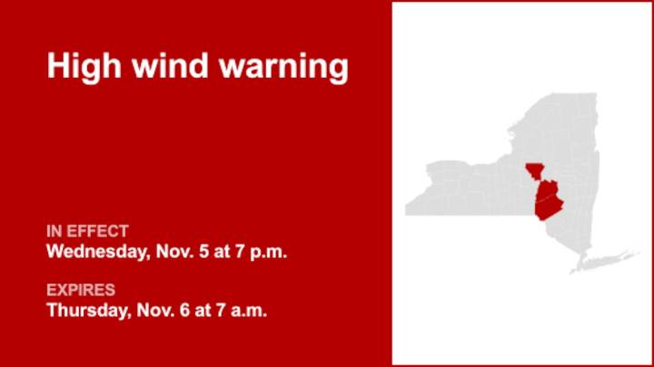 Update: High wind warning issued for Oneida County until Thursday morning