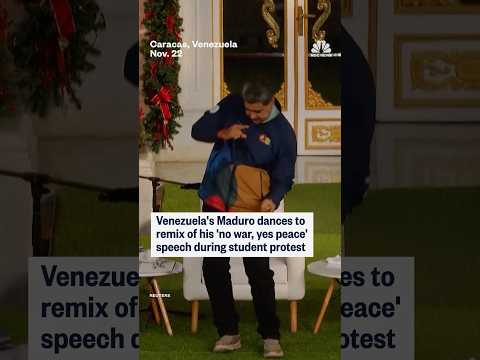 Venezuela's Maduro dances to remix of his 'no war, yes peace' speech during student protest