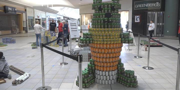 Teams build CANstruction sculptures, 5,000 cans to be donated to food bank