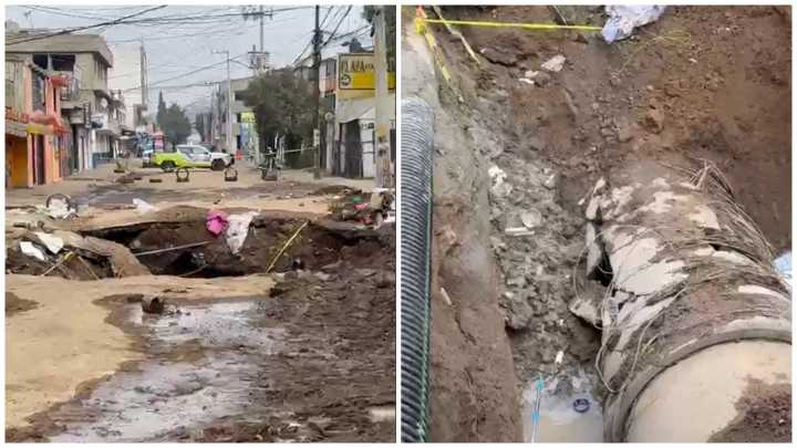 Megafuga de Agua en Atizapán Deja 25 Casas con Afectaciones; Prevén Más de 70 Horas de Trabajo