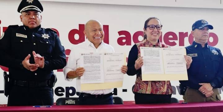 Firman Ecatepec y Tlalnepantla convenio de seguridad con apoyo federal