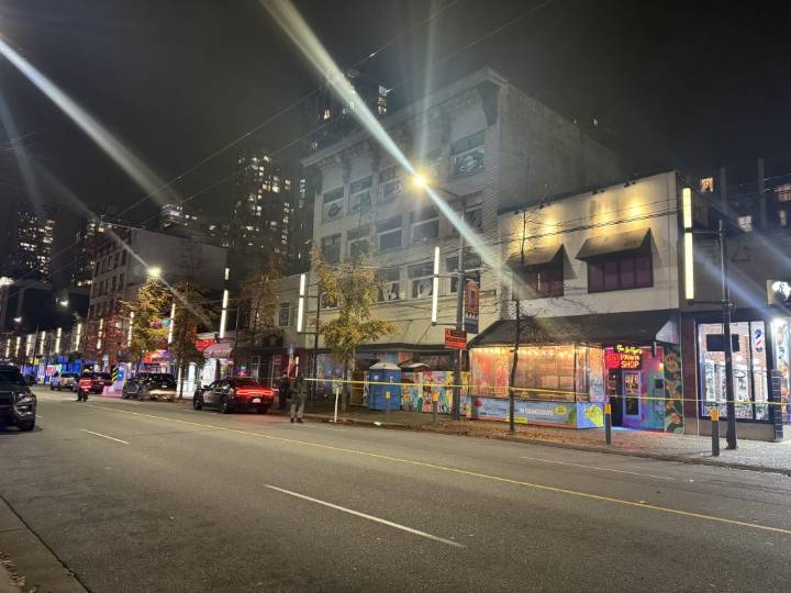Police incident on Granville Street in Downtown Vancouver