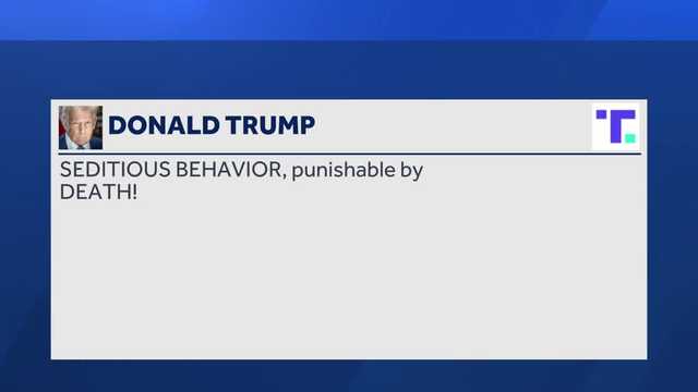 Trump claims remarks from Goodlander, others in video could be 'seditious,' 'punishable by death'