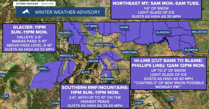 Winter Weather Advisories issued for the mountains and the Hi