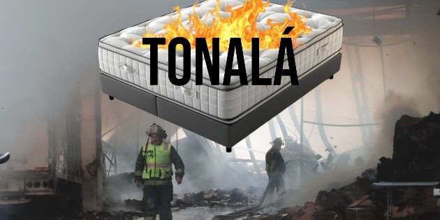 Se incendia colchonera en Tonalá