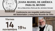 Conferencia sobre Juana Manso en la Biblioteca Popular Dr. Antonio Novaro