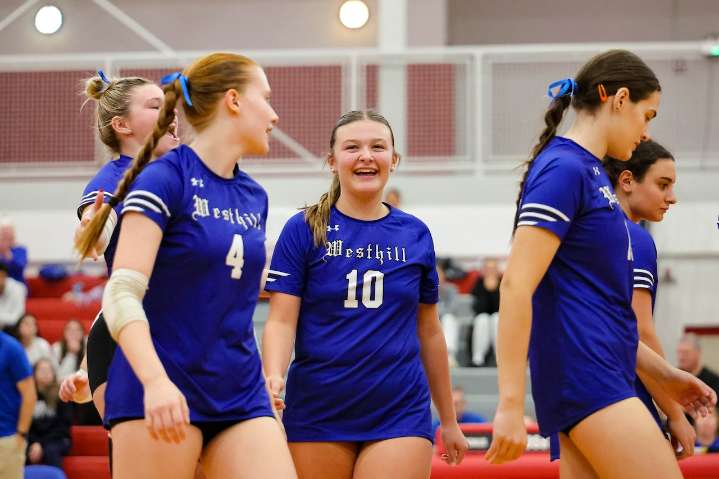 Westhill girls volleyball sweeps its way to Class B state championship win