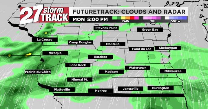 Slight chance for rain moves in this afternoon