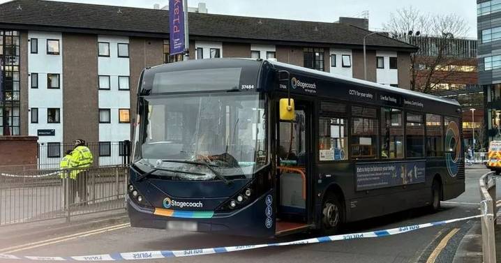 Man rushed to hospital after being hit by bus in Glasgow as busy road taped off